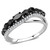 Women's Stainless Steel Ring with Black Diamond AAA Grade Cubic Zirconia - Size 5 (Pack of 2) - IMAGE 1