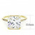 Women's IP Gold Plated Stainless Steel Pave Ring with AAA Grade Cubic Zirconia - Size 7 (Pack of 2) - IMAGE 2