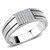 Stainless Steel Men's Straight Ring with Cubic Zirconia - Size 11 (Pack of 2) - IMAGE 1