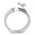 Stainless Steel Women's Ring with Synthetic White Pearl Stone - Size 8 - IMAGE 3