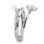 Stainless Steel Women's Ring with Synthetic White Pearl Stone - Size 8 - IMAGE 4
