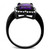 Black Ion Plated Stainless Steel Women's Engagement Ring with Amethyst CZ - Size 5 (Pack of 2) - IMAGE 3