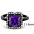 Black Ion Plated Stainless Steel Women's Engagement Ring with Amethyst CZ - Size 8 (Pack of 2) - IMAGE 2