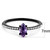 Women's Black Ion Plated Stackable Ring with Marquise Shaped Amethyst CZ - Size 6 (Pack of 2) - IMAGE 2