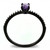 Women's Black Ion Plated Stackable Ring with Marquise Shaped Amethyst CZ - Size 6 (Pack of 2) - IMAGE 3