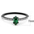 Women's Black Ion Plated Stainless Steel Ring with Cubic Zirconia Emerald - Size 7 (Pack of 2) - IMAGE 2