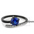 Women's Black Ion Plated Engagement Ring with London Blue Synthetic Spinel Stone - Size 9 (Pack of 2) - IMAGE 2