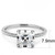 Stainless Steel Women's Engagement Ring with Square Cubic Zirconia - Size 6 - IMAGE 2