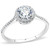 Women's Stainless Steel Halo Engagement Ring with Cubic Zirconia - Size 5 (Pack of 2) - IMAGE 1