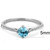 Women's Stainless Steel Engagement Ring with Sea Blue Cubic Zirconia - Size 8 (Pack of 2) - IMAGE 2