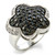 Women's Ruthenium and Rhodium Finish Ring with Cubic Zirconia Black Jet Stones - Size 5 - IMAGE 1