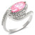 Women's 925 Sterling Silver Halo Ring with Marquise AAA Grade CZ Rose - Size 5 - IMAGE 1