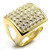 Women's Gold Plated Brass Ring with AAA Grade Cubic Zirconia - Size 6 (Pack of 2) - IMAGE 1