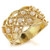 Women's Gold Plated Brass Ring with Round AAA Grade Cubic Zirconia - Size 6 (Pack of 2) - IMAGE 1