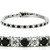 Rhodium Plated Women's Tennis Bracelet with Black Diamond Cubic Zirconia, 7" - IMAGE 1