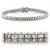 Rhodium Plated Women's Tennis Bracelet with Radiant Shaped Cubic Zirconia, 7" - IMAGE 1