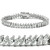 Rhodium Plated Women's Tennis Bracelet with Marquise Shaped Cubic Zirconia, 7" - IMAGE 1