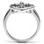 Women's Rhodium Plated Heart and Cross Ring with CZ - Size 6 (Pack of 2) - IMAGE 3