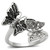 Women's Rhodium Plated Brass Butterfly Shaped Ring with Cubic Zirconia - Size 7 (Pack of 2) - IMAGE 1