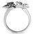 Women's Rhodium Plated Brass Butterfly Shaped Ring with Cubic Zirconia - Size 7 (Pack of 2) - IMAGE 3