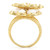 Women's Gold Plated Flower Brass Ring with White Synthetic Glass - Size 5 - IMAGE 4