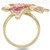 Women's Gold Plated Brass Single Tone Ring with Multi Color Top Grade Crystals - Size 8 - IMAGE 4