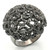Women's Ruthenium Plated Brass Ring with Cubic Zirconia Black Jet - Size 7 - IMAGE 1
