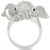 Women's Rhodium Plated Brass Elephant Ring with Top Grade Crystals Black Jet - Size 5 - IMAGE 4