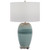Crackle Glaze Table Lamp with Drum Shade - 26.5" - Blue - IMAGE 1