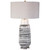 31.75" Ivory White and Gray Uttermost Magellan Table Lamp - IMAGE 1