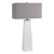 Glossy Hand Carved Tapered Table Lamp with Rectangular Shade - 36" - White - IMAGE 1