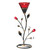 Ruby Blossom Tealight Holder - 11.25" - Black and Red - IMAGE 1