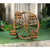 Wagon Wheel Barrel Planter Display - 32.25" Brown and Black - IMAGE 2