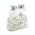3pc White and Clear Distressed Finish Fleur-De-Lis Shaker Set 4.75" - IMAGE 1