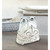 3pc White and Clear Distressed Finish Fleur-De-Lis Shaker Set 4.75" - IMAGE 2