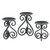 Jet Scrollwork Pillar Candle Holders - 6.75" - Black - Set of 3 - IMAGE 1