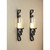 Ornate Candle Wall Sconces - 17.5" - Black and Clear - Set of 2 - IMAGE 2