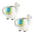 Set of 2 White, Powder Blue, and Yellow Home Kitchen Essentials Llama Ceramic Mugs, 6" - IMAGE 1
