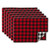 Set of 6 Red and Black Buffalo Plaid Christmas Placemats, 19" - IMAGE 1