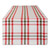 Wide Plaid Cotton Table Runner - 108" - White and Green - IMAGE 1