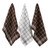 Windowpane Waffle Weave Cotton Dish Towels - 25" - Brown and White - Set of 3 - IMAGE 1