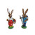 Set of 2 Richard Glaesser Bunnies Easter Figures 3" - IMAGE 1