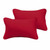 Set of 2 Crimson Red Corded Indoor and Outdoor Lumbar Pillow, 20" - IMAGE 1