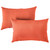 Set of 2 13" x 20" Coral Orange Solid Indoor and Outdoor Lumbar Pillows - IMAGE 1