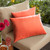 Set of 2 13" x 20" Coral Orange Solid Indoor and Outdoor Lumbar Pillows - IMAGE 2