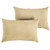Set of 2 Beige Sunbrella Canvas Antique Indoor and Outdoor Throw Pillows, 20" - IMAGE 1