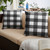 Set of 2 Black and White Buffalo Plaid Indoor and Outdoor Square Pillows 18" - IMAGE 2