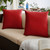 Set of 2 Jockey Red Sunbrella Canvas Indoor and Outdoor Square Throw Pillow, 18" - IMAGE 2