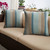 Set of 2 Brown and Blue Stripe Sunbrella Outdoor Pillow 18" - IMAGE 2