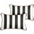 Set of 2 Black, Red, and White Cabana Classic Canvas Jockey Sunbrella Outdoor Lumbar Pillows 13" x 20" - IMAGE 1